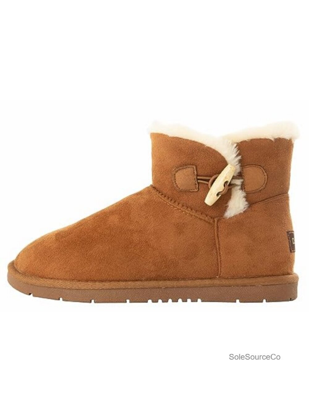 Suede Leather Mini Snow Boots Faux Fur Lined Winter Shoes
